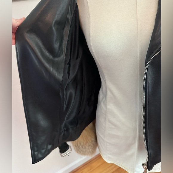 By the Namesake leather jacket with fox fur sleeves - Picture 9 of 17